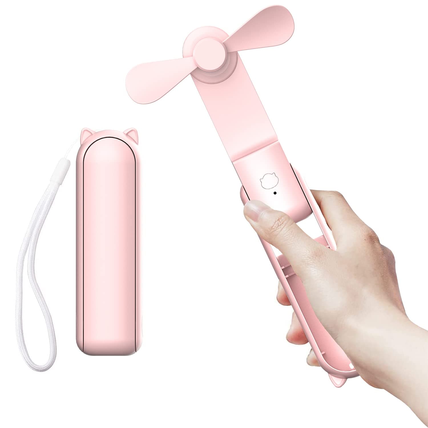 Beiny Foldable Handheld Fan portable USB RechargeableAdjustable Airflow Quiet Pocket Fan,USB Folding Personal Mini Desk Fan Battery Operated for Women,Home Office Indoor Outdoor Travelling