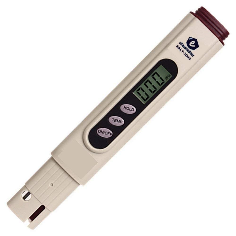 SALT-3000 Meter, Digital Salinity PPM Temperature Tester for Salt Water Pool and Koi Fish Pond