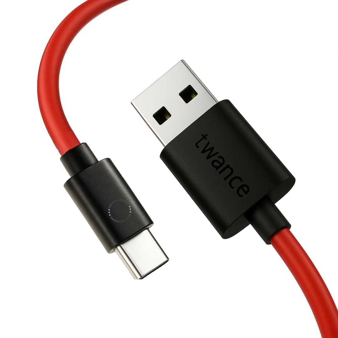 twance TPE Fast Charging Type C to USB Cable - (Red 1 M) I 65W / 3.1A 480 Mbps Data Sync & Transmission Unbreakable Quick Charge C Type Cable I Compatible with All C Type Devices & Smartphone