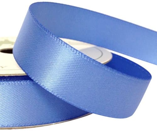 Three Kings 15 mm x 7 m Double Sided Satin Ribbon Roll, Iris Blue