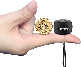 MOMOHO Mini Bluetooth Speaker, Tiny Gifts with TWS Pairing, Small Bluetooth Speaker for Outdoor and Indoor, Built-in Mic(Black)