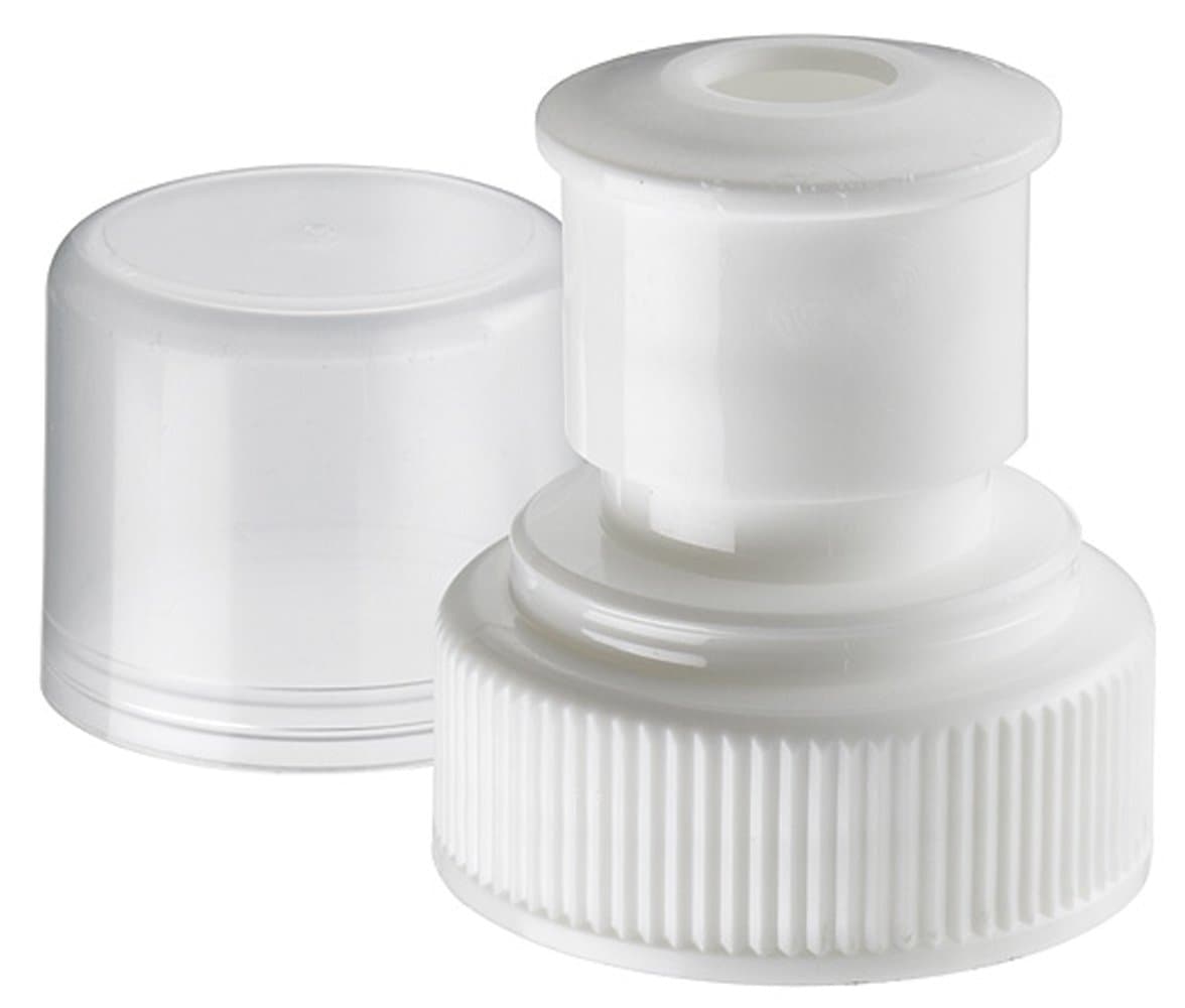 Platypus Push-Pull Cap for Platy Reservoirs and Bottles, 2-Pack, White, 1.2" x 1.2"