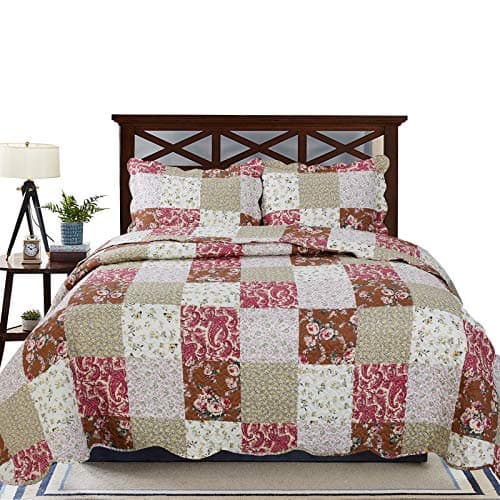 YESHOME Printed Quilt Set Patchwork Decorative Bedspread Coverlet - Full/Queen 90" x 96"-Chic Story