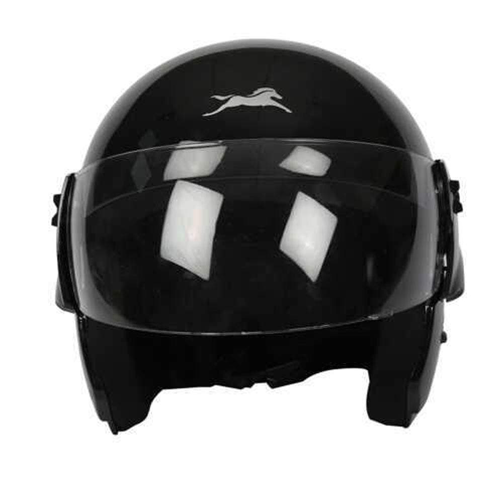 TVS Half Face Motorcycle Helmet, ISI DOT Certified, Clear Visor, Black, Size Large