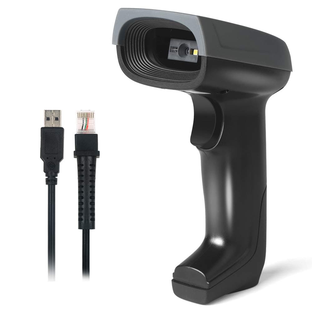 Handheld USB Barcode Scanner Wired 1D Bar Code Reader with USB Cable for Supermarket, Convenience Store, Warehouse (USB 1D+2D)
