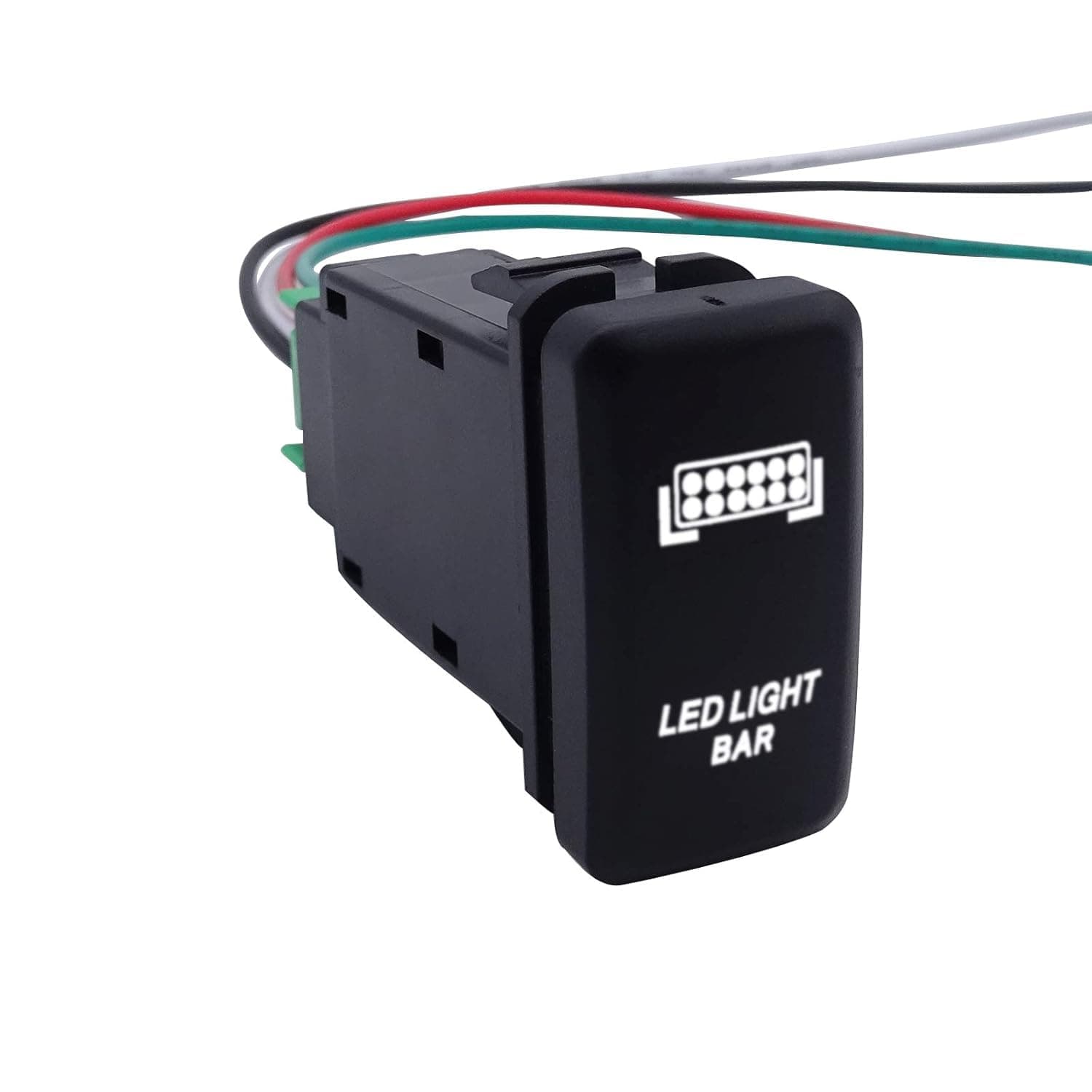 WeiSen LED Light Bar Symbol Push Switch Blue Backlight ON-Off with Connector Wire Kit Fit Toyota Tacoma Tundra 4Runner etc LED Light Bar White 639510830311 1