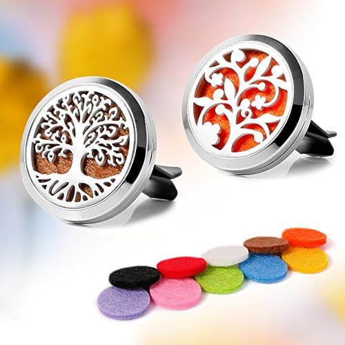 2PCS Aromatherapy Essential Oil Stainless Steel Car Diffuser Vent Clip