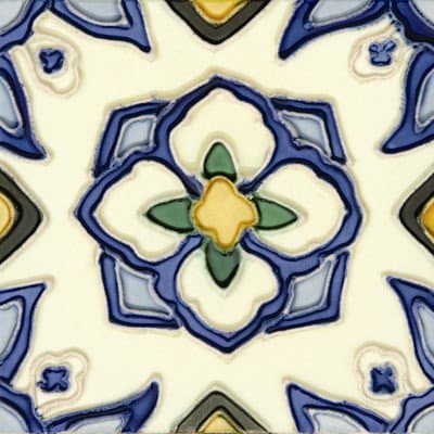 Mission 6" x 6" Hand-Painted Ceramic Decorative Tile in Jirasol
