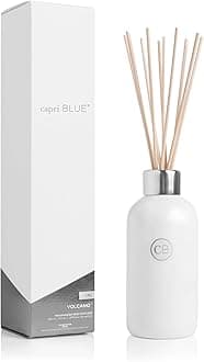 Capri Blue Reed Oil Diffuser - Volcano - Comes with Diffuser Sticks, Oil, and Glass Bottle - Aromatherapy Diffuser - 8 Fl Oz - White