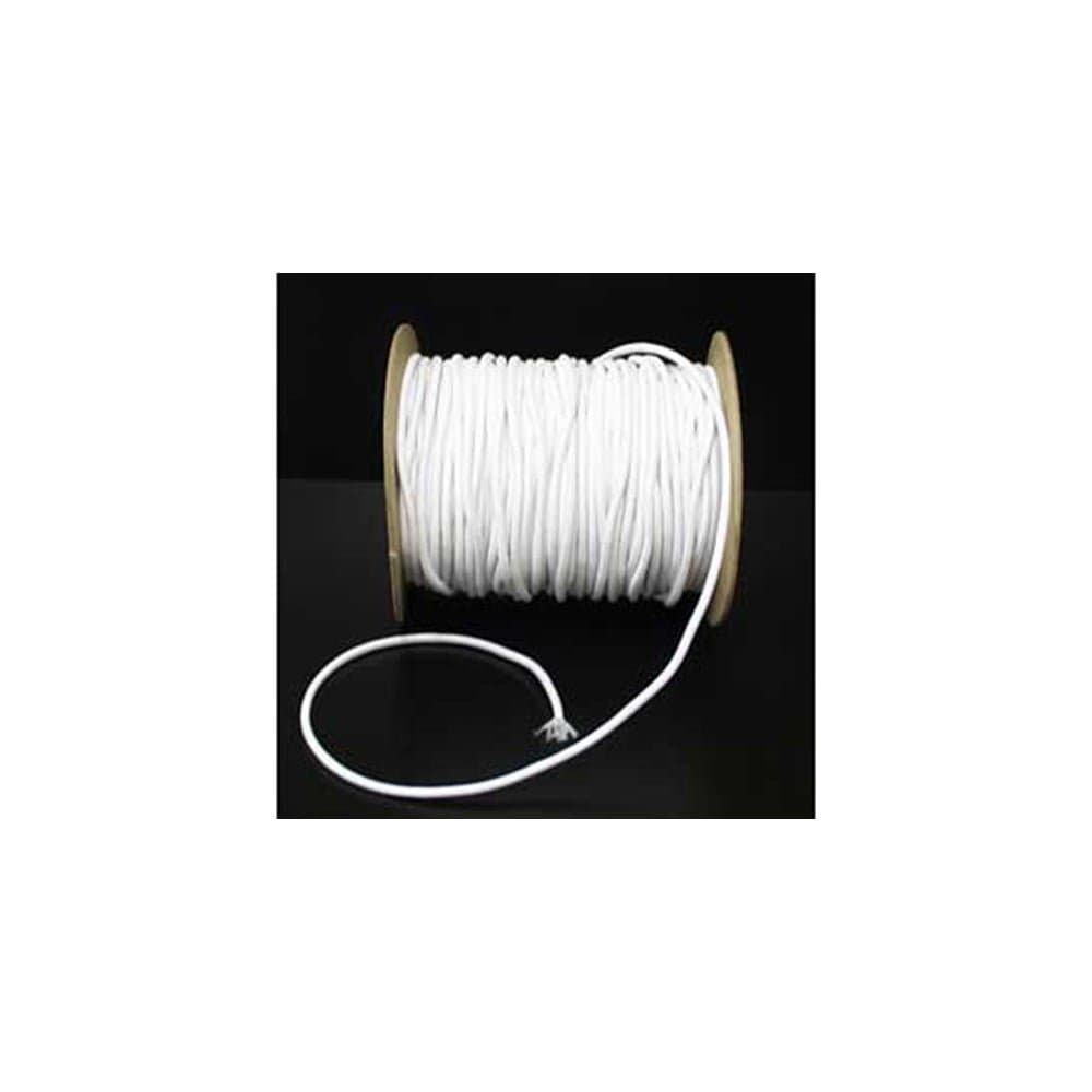 2.5 mm Round white Elastic Cord - per 3 metres FREE P&P