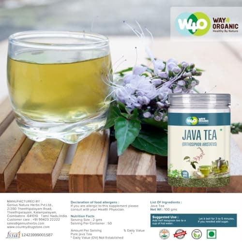 Way4Organic Java tea (Orthosiphon aristatus) 100 g (Pack of 2)