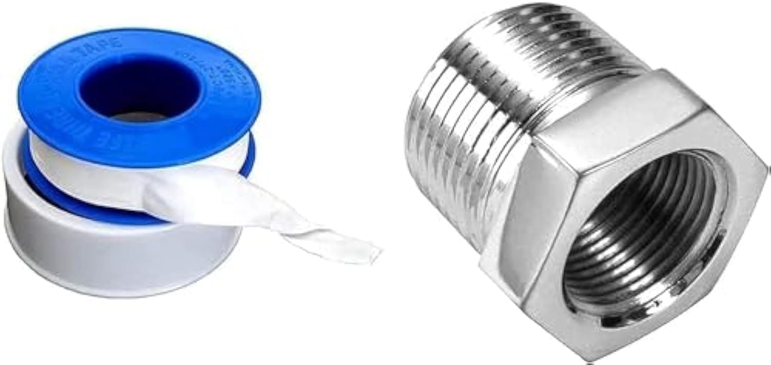 Reliable Electrical CP Reducer Bush for Connecting Washing Machine Pipe with Angle Valve and Teflon Tape - 3/4 x 1/2inches (1)