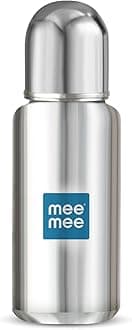 Mee Mee Baby Steel Feeding Bottle 300ml | Baby Milk Bottle with Advanced Anti Colic Valve, BPA Free, Soft Silicone Teat, Wide Neck for Babies/Infants/Newborns of 0-2 Years