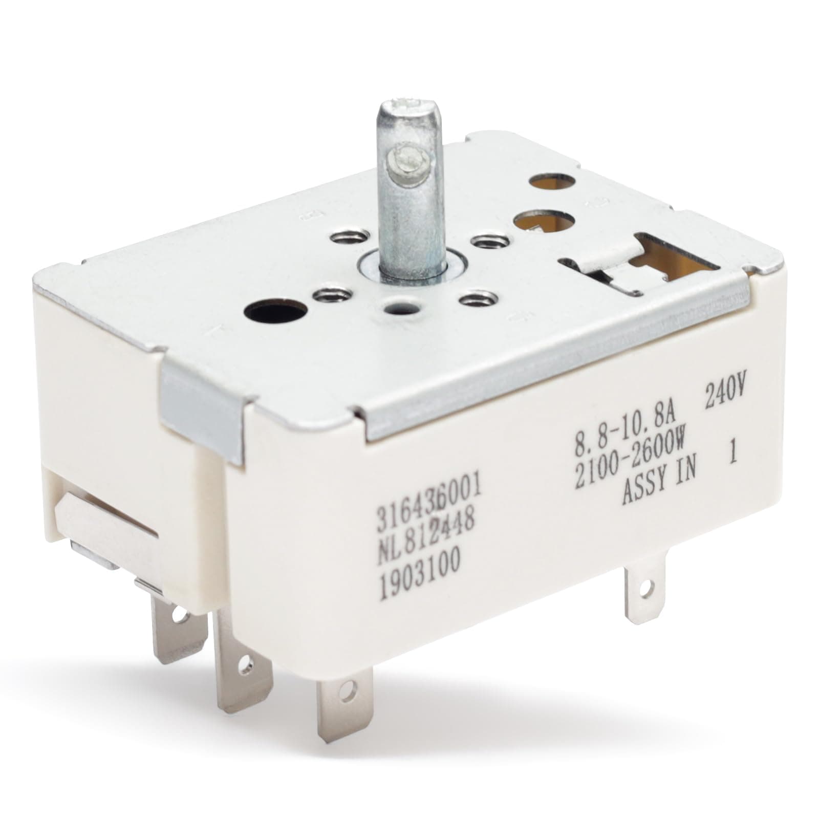 New Upgrade 316436001 Range Surface Element Switch Replacement for Frigidaire Stove, 8 inch Surface Burner Infinite Switch Replace Parts 316021501 1155395 AH1145040 EA1145040 AP3885460 PS1145040