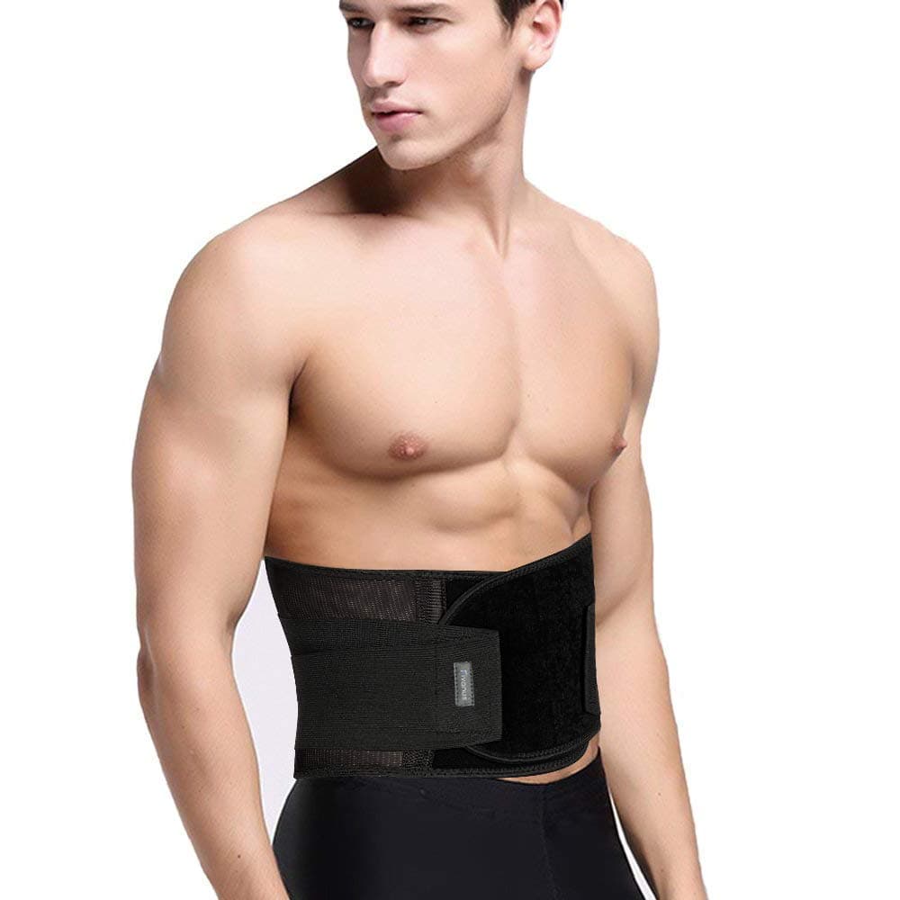 Back Brace, Support Belt Lower Back Pain Relief for Herniated Disc, Sciatica, and Scoliosis for Men & Women, Black