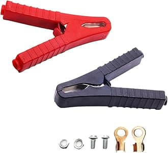 Jumper Cable Battery Clamps Tinning Crocodile Clamp 50A-100A Car Battery Charger Clamps Power Replacement Battery Alligator Clips Jumper Cables Clamp Welding machine clamp (Tinning)