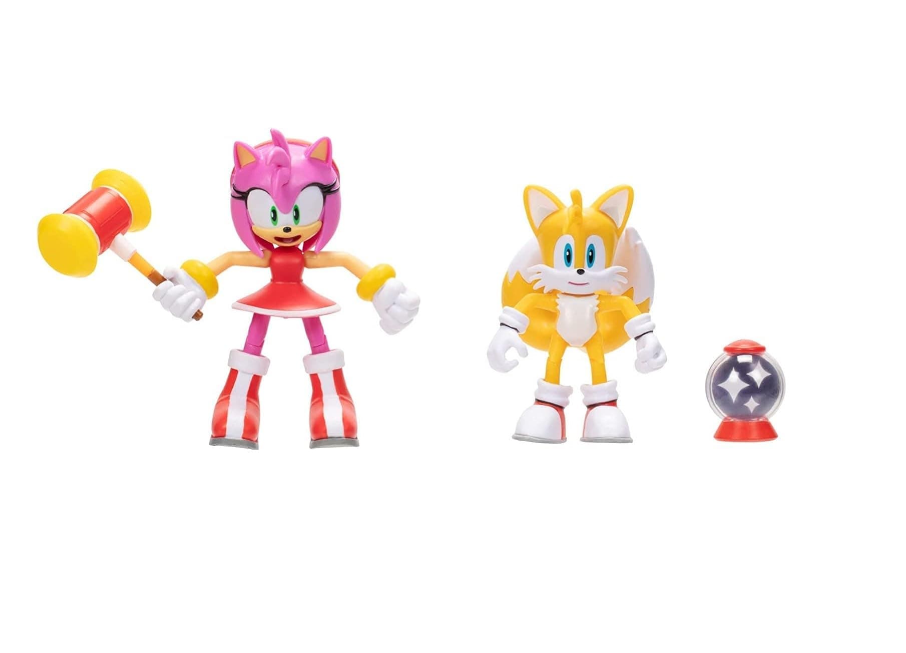 JAKKS Pacific Sonic the Hedgehog Sonic 4" Action Figure 2 Pack - Modern Tails & Modern Amy