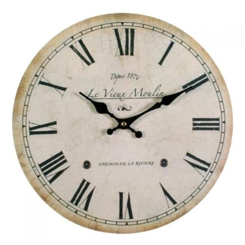 Wall Clock Le Vieux Moulin, Diameter 34 cm
