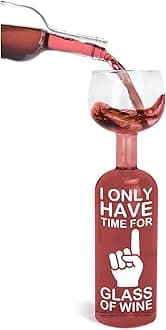 BigMouth Inc Wine Bottle Glass - "I Only Have Time for 1 Glass of Wine"
