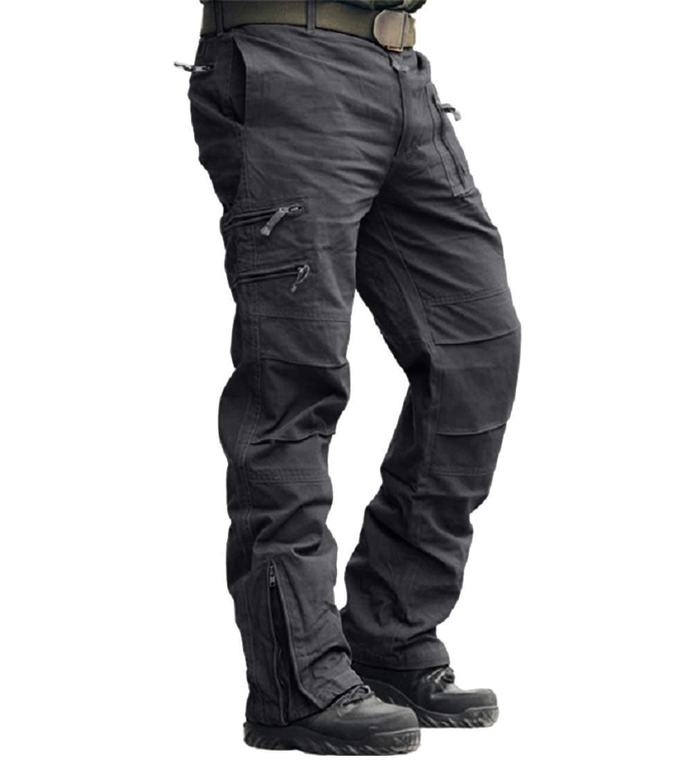 Men's Cargo Pants Tactical Work Pants for Men Ripstop 9 Pockets Construction Trousers (No Belt)