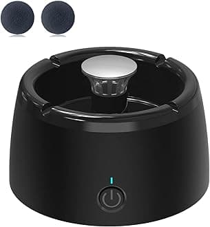 Multifuntional Smokeless Ashtray Air Purifier USB Rechargeable Ashtray for Home/Outdoor/Office/car (Black)