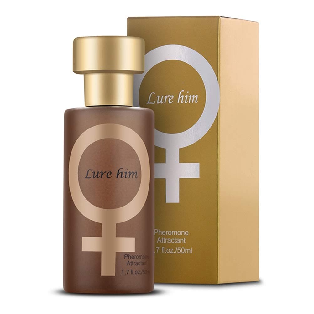 Pheromone Perfume Long Lasting Pheromone Perfume Attract Men 50ML OR 4ML Lure Her Perfume Romantic Pheromone Glitter Perfume, Pheromones Perfume Spray (50ML Gold)