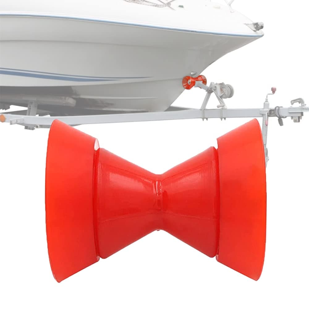 3" Marine Trailer Poly Bow Roller, 1/2" Shaft Non-Marking Assembly with End Cap for Stopping Boat Trailer