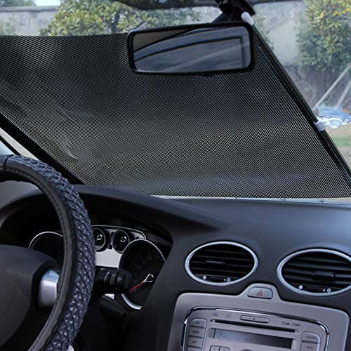 Car Window Sun Shade Covers Front Rear Windscreen Sunshades Roller Blind Retractable Sunshade Protector Blocks UV Rays and Heat to Protect Baby, Kids,Pets&Passengers,Flexible Size for Sedan,SUV,Truck