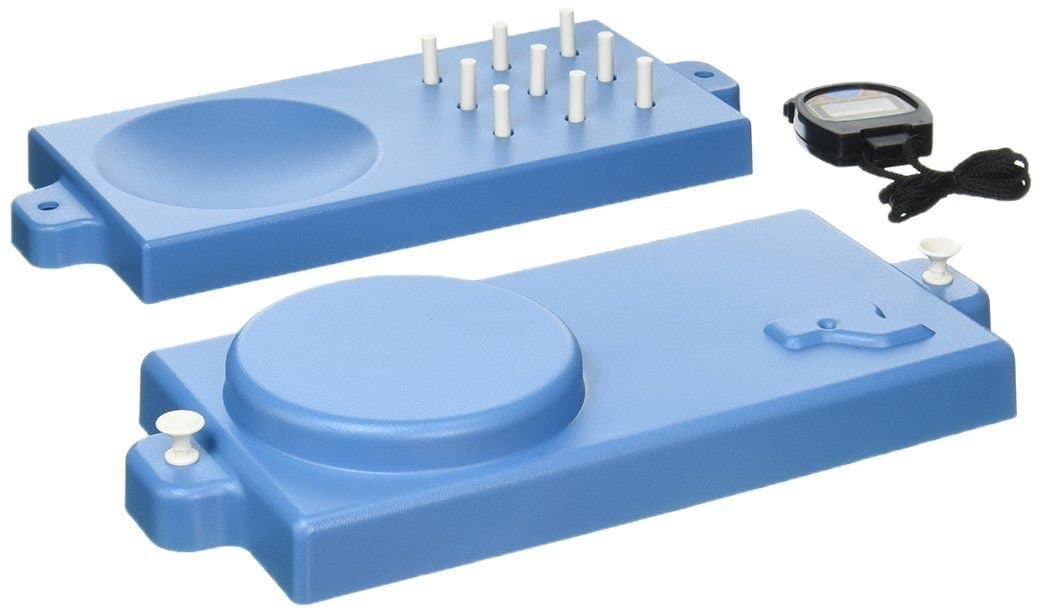 9-Hole Peg Test Kit, Pegboard Set for Improved Motor Coordination, Hand, Wrist and Finger Dexterity. Hand Rehabilitation, Occupational & Physical Therapy for Adults and Elderly