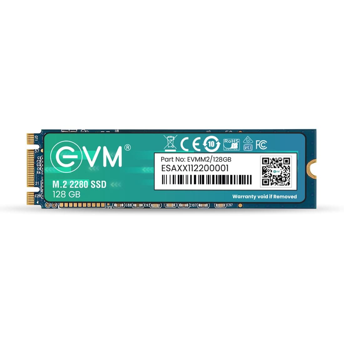EVM 128GB M.2 SATA SSD 2280 | Internal Solid State Drive | Up to 520MB/s Read 370MB/s Write | Laptop Desktop Upgrade | 5 Year Warranty (EVMM2/128GB)