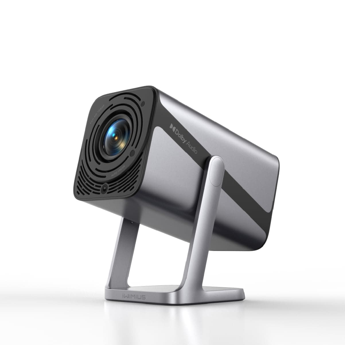 [Built-in Apps & 4K Support & Auto Focus]- Smart Projector with WiFi 6 and 2-Way Bluetooth, Dolby Audio/ Auto Keystone/Zoom,360°Adjustable Stand, iWIMIUS Mini Portable Outdoor Proyector w/ HDMI ARC