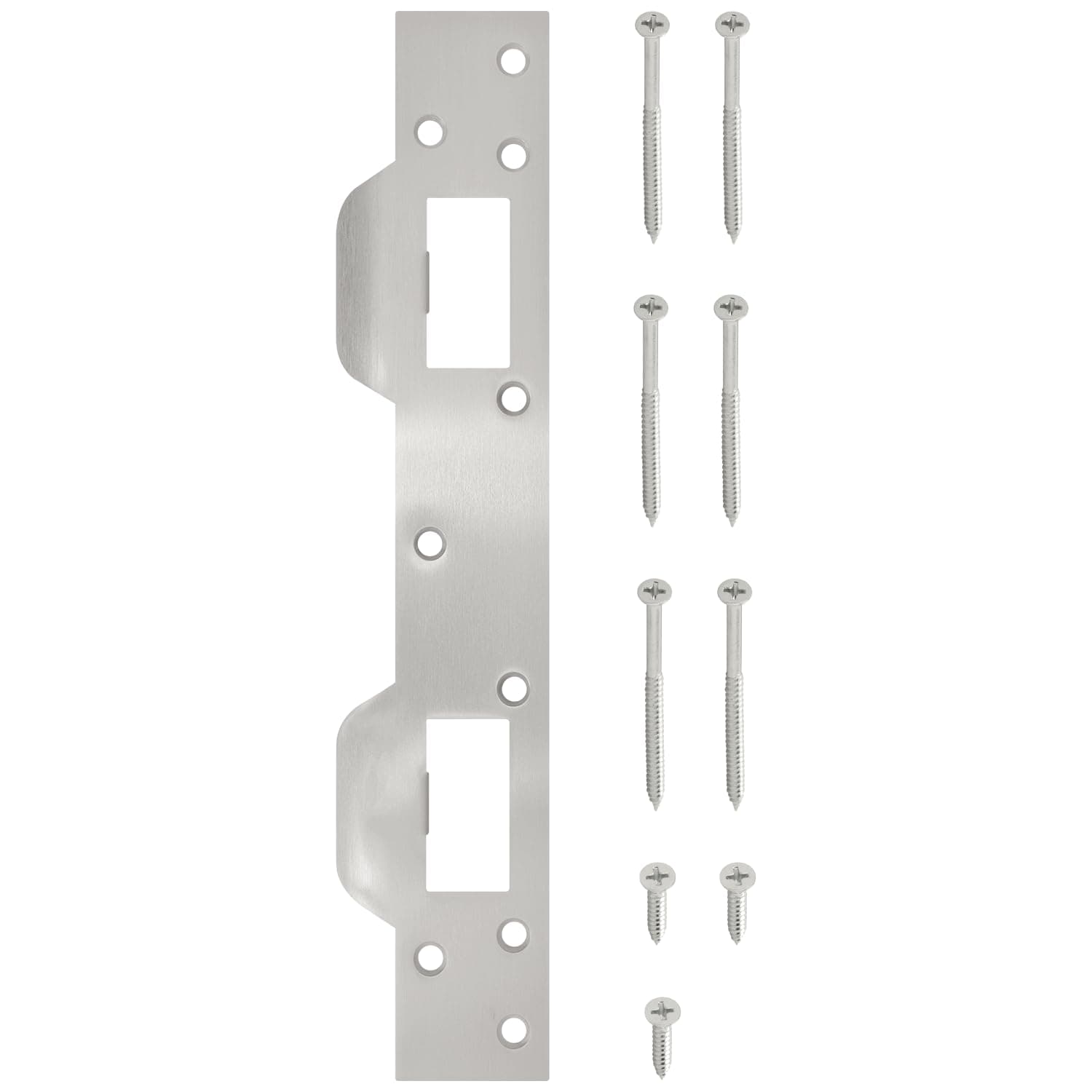Nuk3y SP550 Combination Security Door Strike for 5-1/2 inch Hole Center (Satin Nickel)