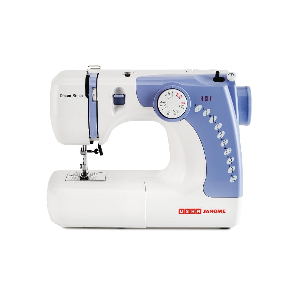 Janome Dream Stitch Automatic Zig-Zag Electric Sewing Machine (White and Blue) 32.5 Quart