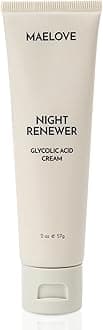 Night Renewer Night Cream with 2-in-1 Glycolic Acid Treatment, Unscented, For Sensitive Skin