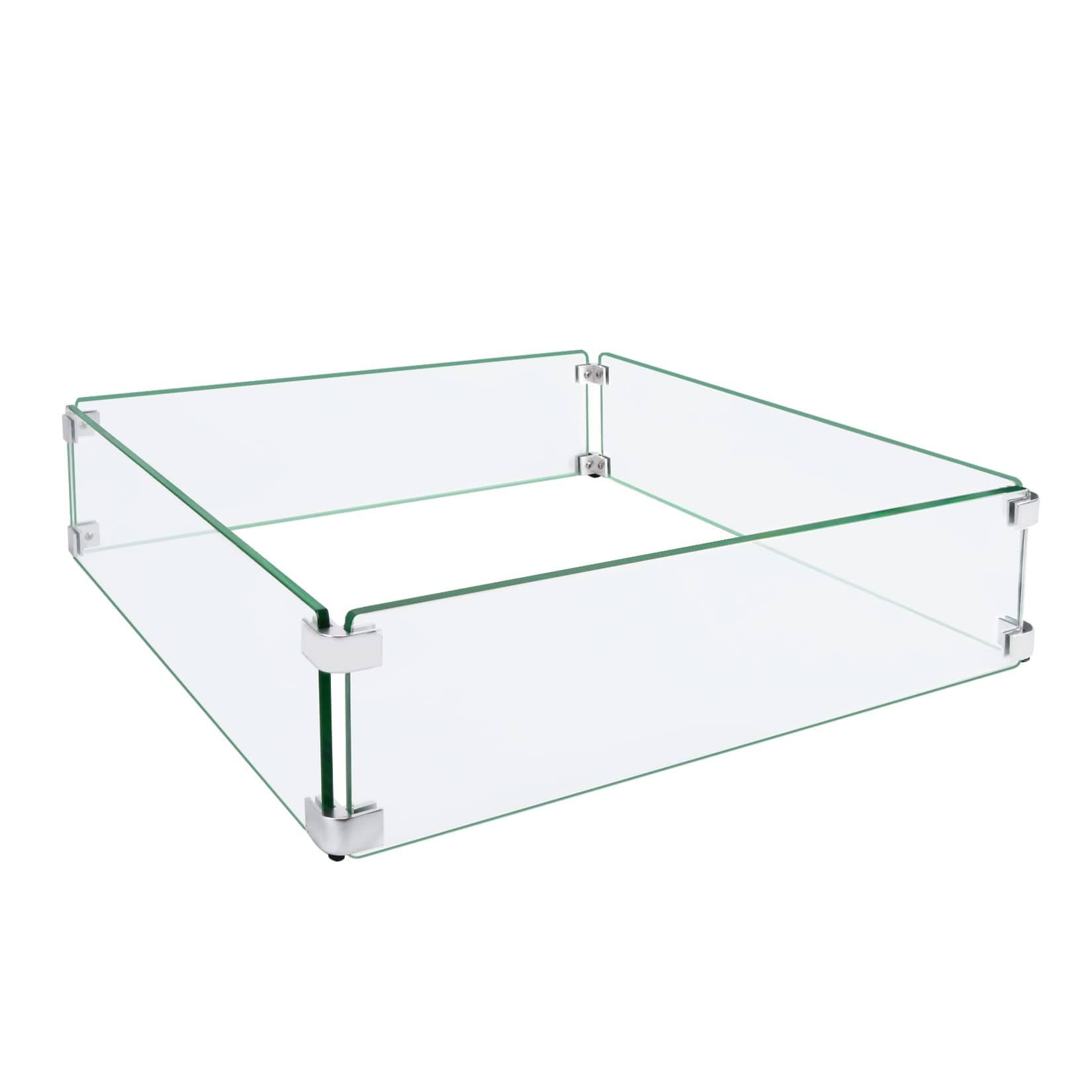 GasSaf 17.5 Inch Fire Pit Wind Guard Fits for 28-32 Inch Fire Table and 12-16 Inch Square Drop-in fire Pit Burner pan, 5/16 Inch Thick (17.5" x 17.5" x 6")