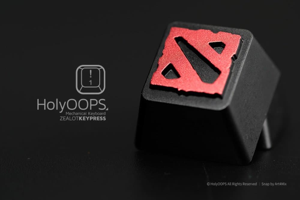 Customized Keycaps, NEWBEE Dota 2 Double Anodized Aluminum Alternative Keycaps for Cherry MX Switches Mechanical Keyboards