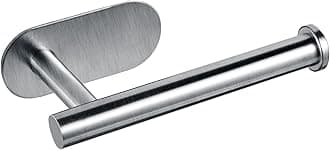YUET Adhesive Toilet Roll Holder Paper Holders Self Adhesive Tissue Stand Hanger No Drill For Bathroom Kitchen Storage SUS-304 Stainless Steel Brushed Silver