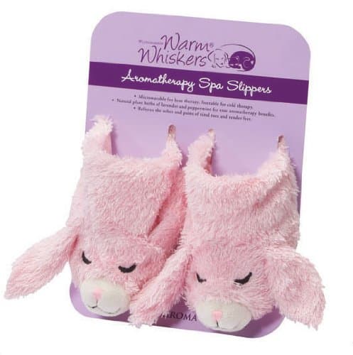 Warm Whiskers Bunny Slippers, Pink/White, Small/Medium