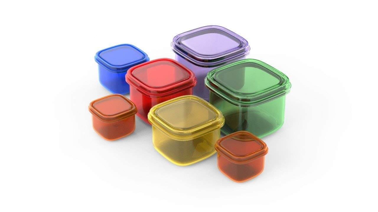 7-Piece Leak-Proof Microwave and Dishwasher Safe Portion Control Container Kit with Meal Planner Complete Guide and eBook, Multi-color