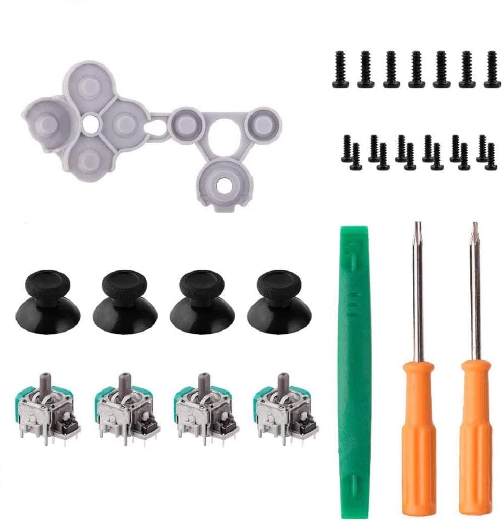 3D Analog Joystick Thumb Stick Sensor Gamepad Thumbstick Replacement Part for Xbox One Controller with Tools (4 Packs)