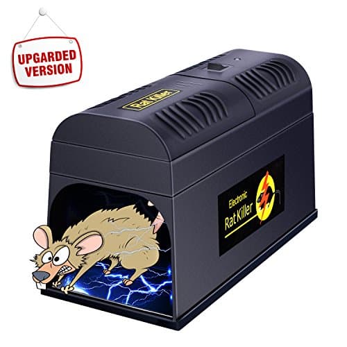 Ovinm Electronic Rat Trap Powerful High Voltage Automatic Rat Zapper, Animal Trap to Get Rid of Rats and Mice, Squirrels and Rodents,Indoor/Outdoor Rat Catcher, Efficient, Safe and Clean