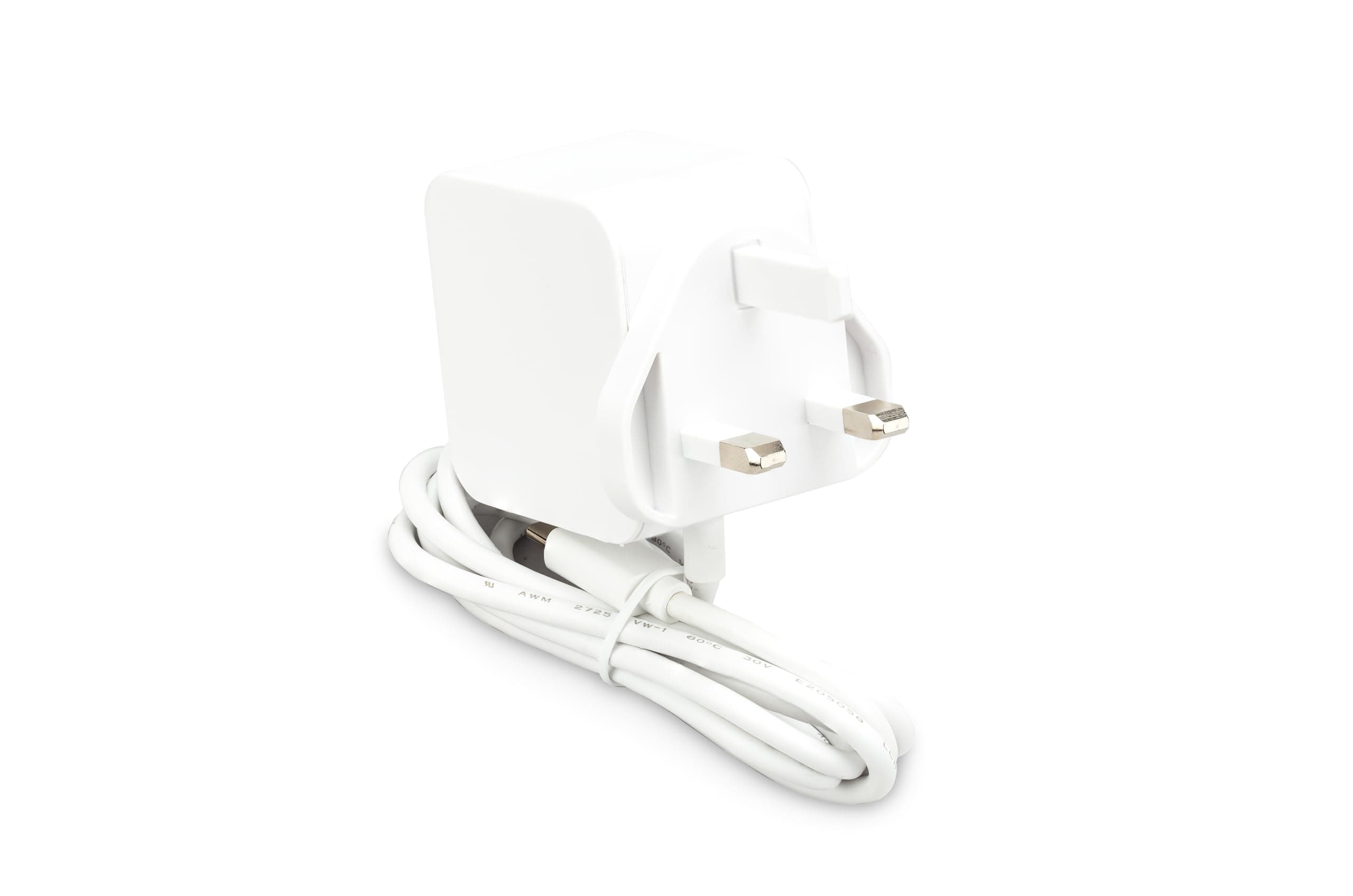 27W USB-C Power Supply (White) - Optimal Charging for Raspberry Pi 5 & High-Power Peripherals, with USB PD - UK Plug