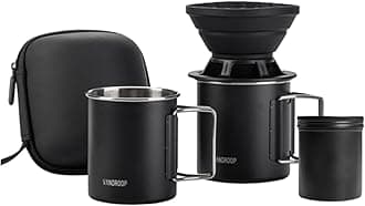 Portable Pour Over Coffee Maker Set with 7oz Coffee Container, Collapsible Silicone Coffee Dripper Set, Perfect for Travel, Camping, Home (2 cups)