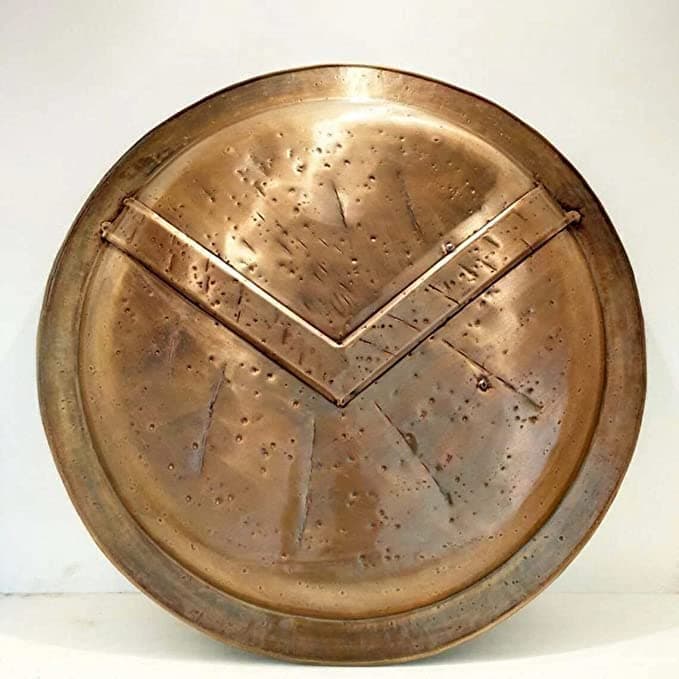 Great King Leonidas Spartan Shield, LARP, Combat Shield, Medieval Shield, Spartan Shield, King Leonidas 300 Medieval 18 Gauge Steel Shield