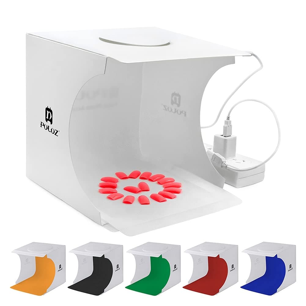 Light Photo Studio Box, Mini Photo Light Box Kit, Portable Photography Lighting Soft Box, Jewelry- Small Item Background Photo Booth - Portable Folding Tent Product Photography, 6 Colors Backdrop Kit