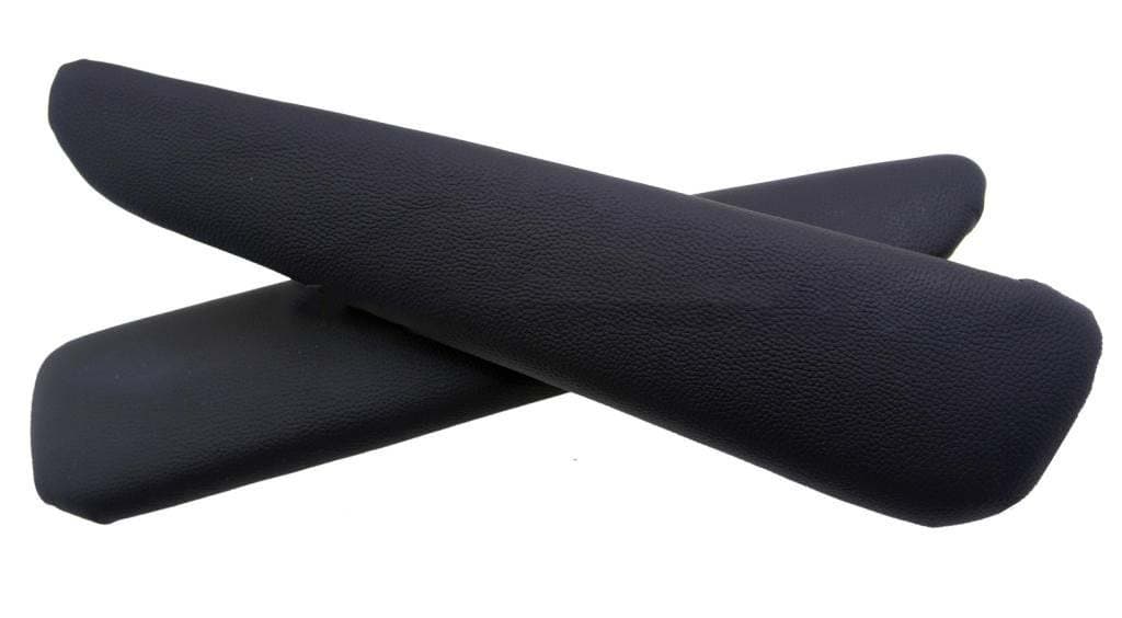 Fits 1999-2004 BMW E46 Real Black Leather Armrest Covers Door Panels (Leather Part Only)