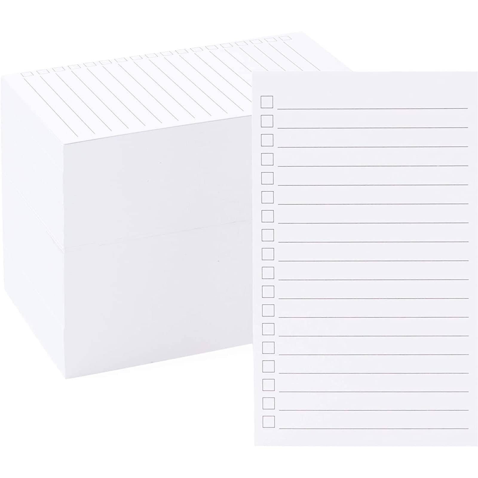 Okuna Outpost Note Cards - Vertical Index Card Layout for Task Management - Check Box To-Do Slip for Task Tracking - Durable Paper Stock To do Pad for Versatile Notes - Bulk, 3 x 5 In, White
