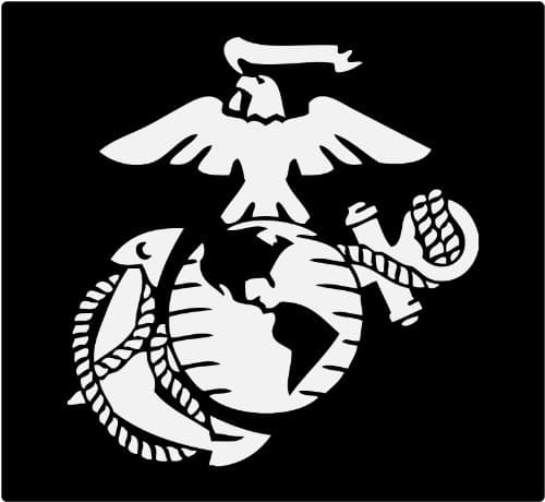 Green Hill Graphics Marine Corps - Eagle Globe & Anchor White USMC Car Decal Window Stickers