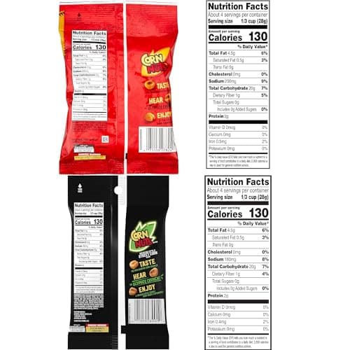 Corn Nuts Variety Pack - 15 Pack - 4 Ounces Each - Jalapeno Cheddar, Spicy Chile, Ranch, Original, and BBQ - Bulk Box - With Mighty Merchandise Bag Clip