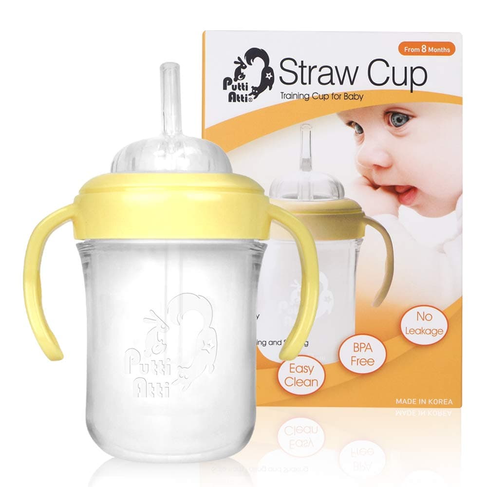 Baby Bottle, Sippy Cup, Straw Type with Handles, 6.8 fl oz